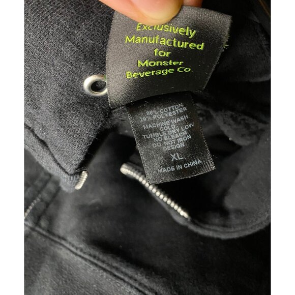 Monster Energy Full Zip Hoodie Mens XL Sweatshirt Unleash The Beast Grunge Y2K - Picture 4 of 7